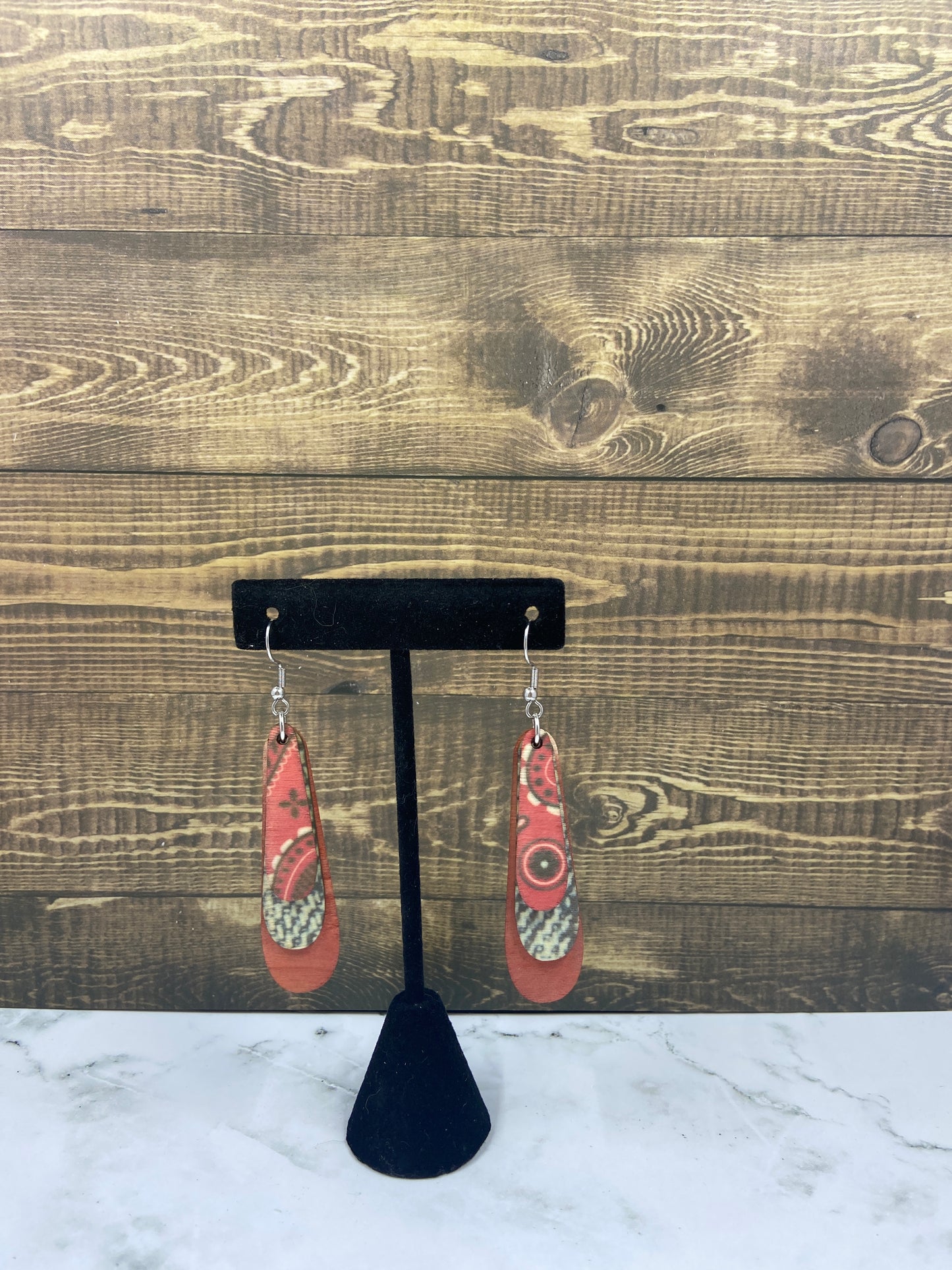 Bandana Earrings - three layer