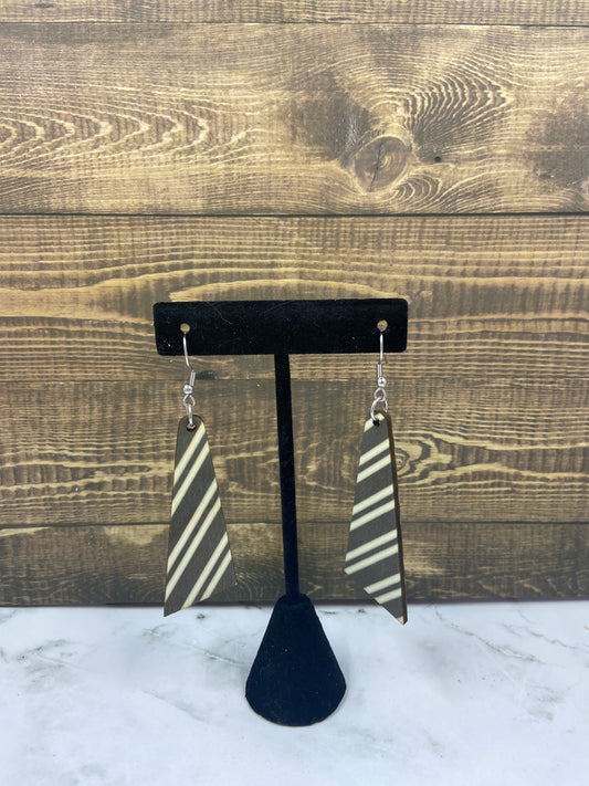 Black Stripe Wood Earring